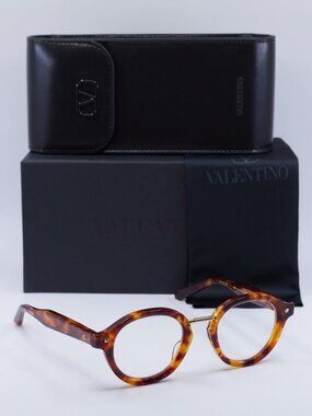 Valentino V-ESSENTIAL-IV VLX-132C Round Eyeglasses 46mm - Havana
